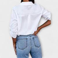 Jessica - Blusa Casual com Decote Pontiagudo