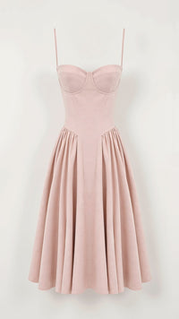 Odette Élégance | Vestido midi com corpete estruturado