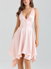 Élodie | Vestido Romance Suave Cetim Brilhante & Renda Delicada