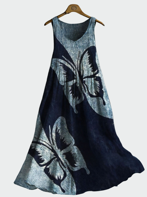 Vestido com Estampa de Borboletas