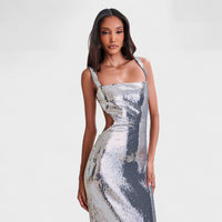 Vestido de gala Sparkle Silver - Edição de noite