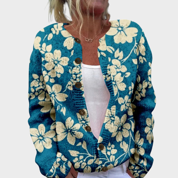 Mariana - Cardigan Floral de Outono