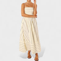 Isabel - Vestido comprido às riscas