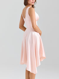 Élodie | Vestido Romance Suave Cetim Brilhante & Renda Delicada