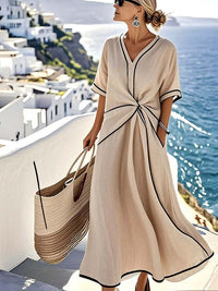 Emília – Vestido Ligeiramente Solto às Riscas