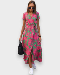 Amelie – Vestido Midi Floral Ajustável e Confortável