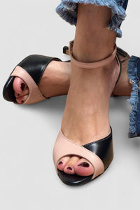 Noirella™ | Sapatos de salto médio com tira no tornozelo