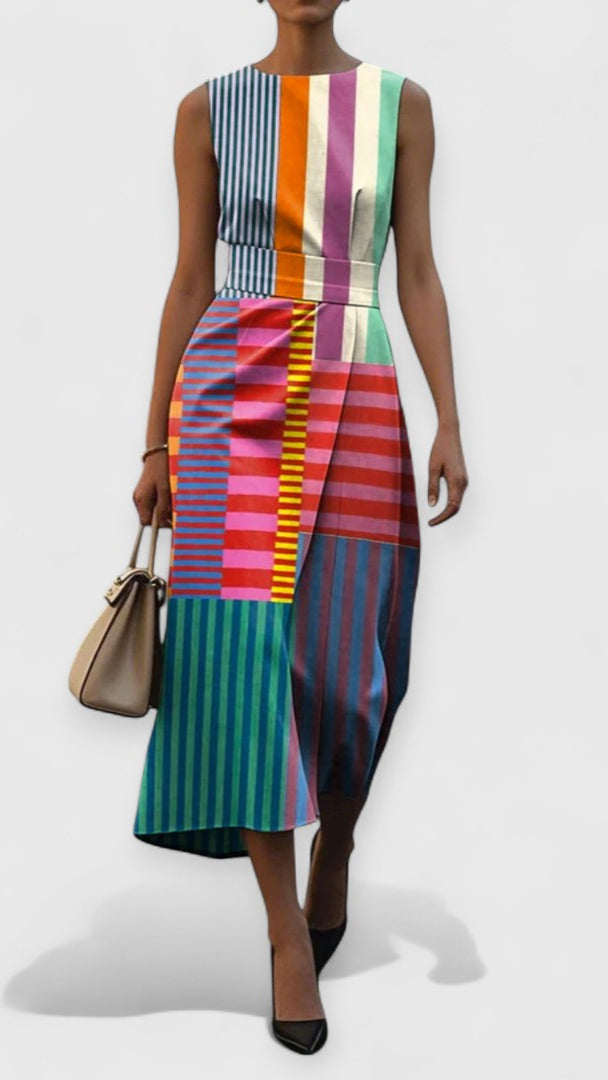 Tiffany - Vestido sem mangas estampado