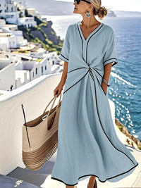 Emília – Vestido Ligeiramente Solto às Riscas