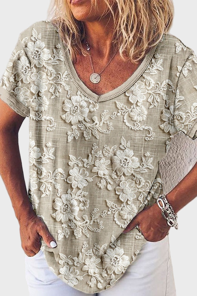 Blusa de Decote em Forma de Pétala ao Pôr do Sol