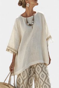 Eduarda | Conjunto Boho Chic Elegante Com Blusa Longa