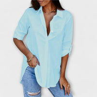 Jessica - Blusa Casual com Decote Pontiagudo