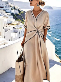 Emília – Vestido Ligeiramente Solto às Riscas