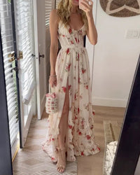 Sónia | Vestido midi com padrão floral