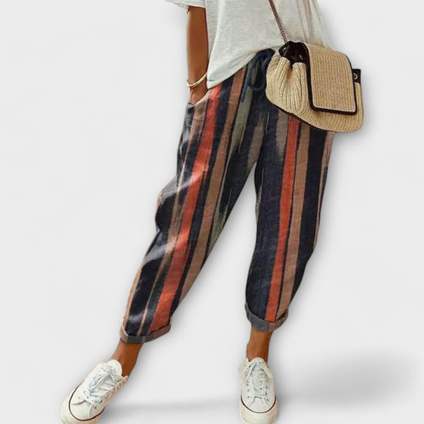 Burga - Calças confortáveis em algodão e linho