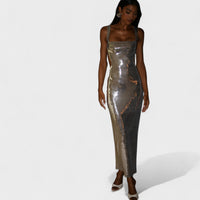 Vestido de gala Sparkle Silver - Edição de noite