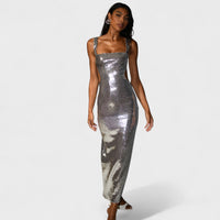 Vestido de gala Sparkle Silver - Edição de noite