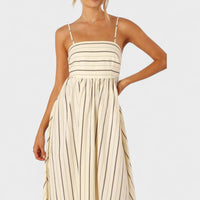 Isabel - Vestido comprido às riscas