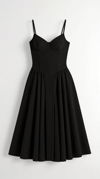 Odette Élégance | Vestido midi com corpete estruturado