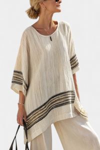 Noémia | Conjunto Elegante De Linho Bambu Daisy Confortável