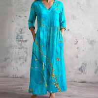 Dora | Vestido de Verão Feminino com Decote em V e Padrão Floral