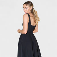 Maribel - Vestido Midi com decote quadrado