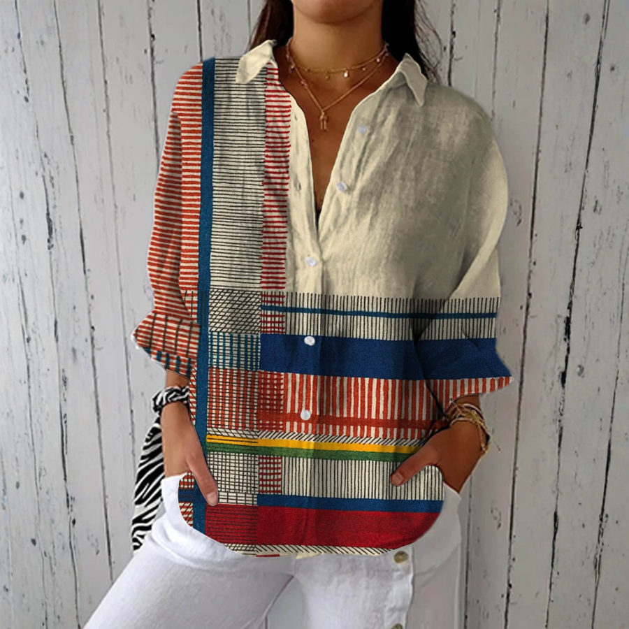 Viviane | Blusa com Motivo Artístico Estilo Moderno Conforto