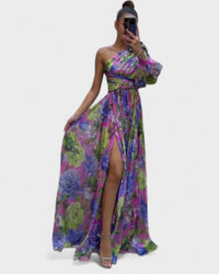 Whitney | Vestido Elegante e Fluido de Ombro para Eventos de Verão