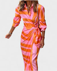 Louisa | Vestido Envelope de Verão com Gola em Tecido Leve