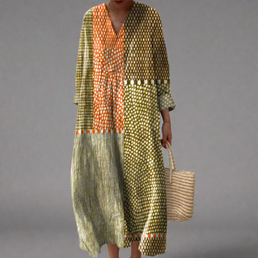 Vivina™ | Vestido Midi Elegância Natural e Conforto Descontraído