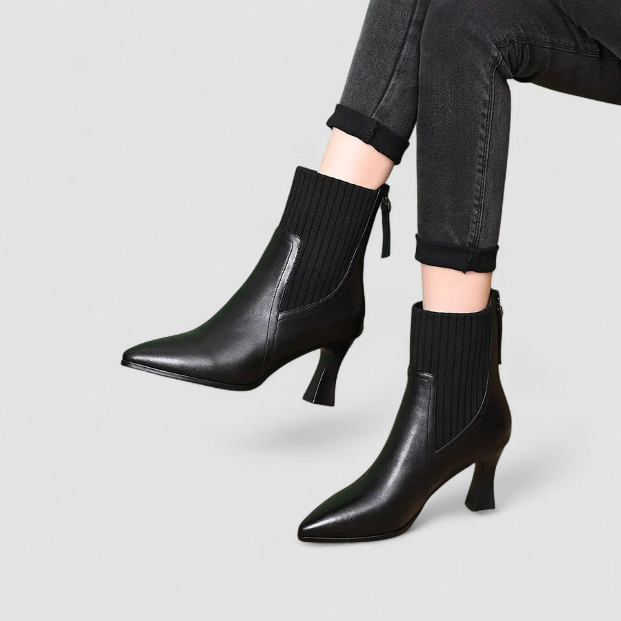 Clara–Botas com plataforma em Couro