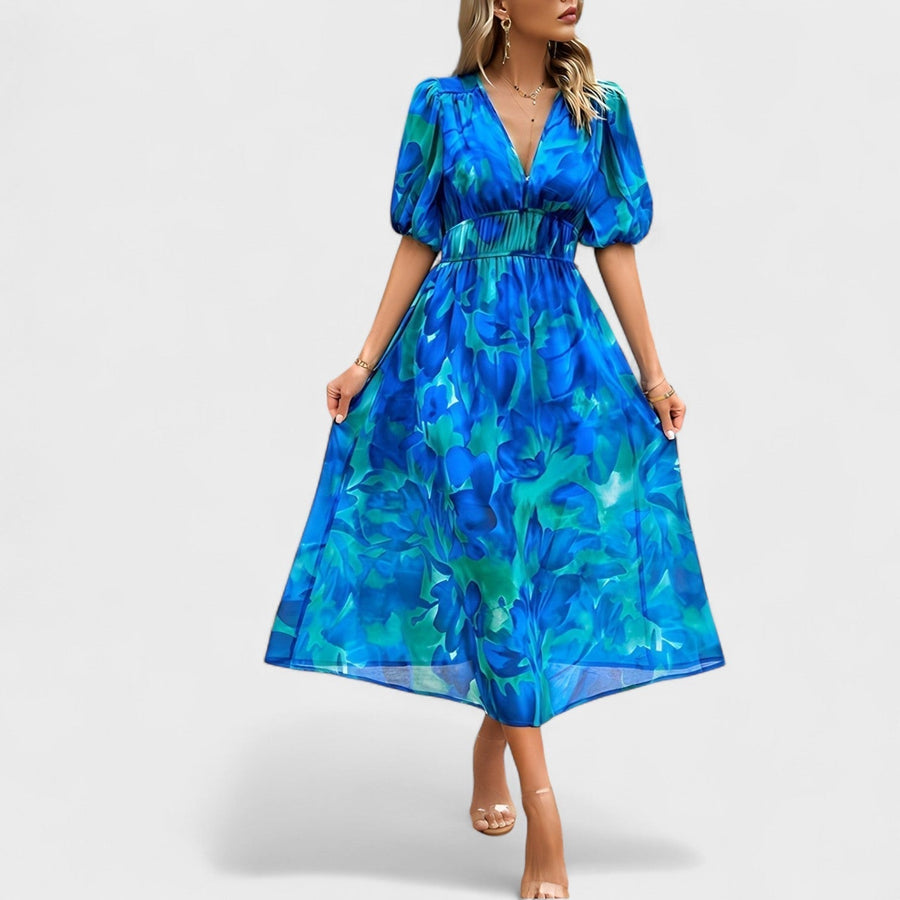 Clara – Vestido Midi Floral Elegante