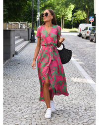 Amelie – Vestido Midi Floral Ajustável e Confortável