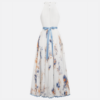 Jessie | Vestido Elegante de Cerimónia Floral em Azul e Branco