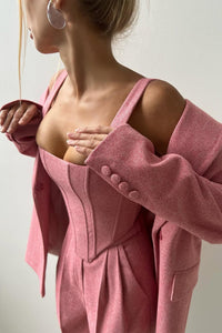 Elegance - Conjunto de três peças com blazer trespassado