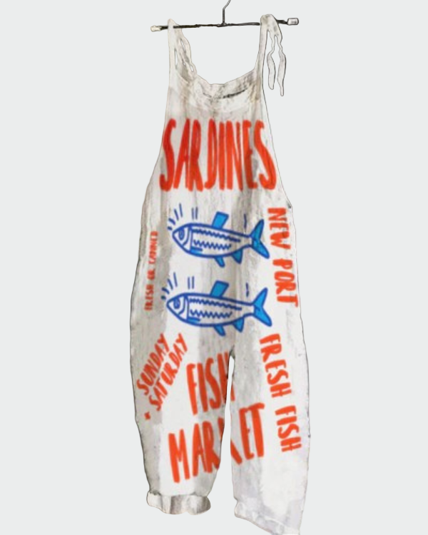 Macacão feminino vintage de perna larga