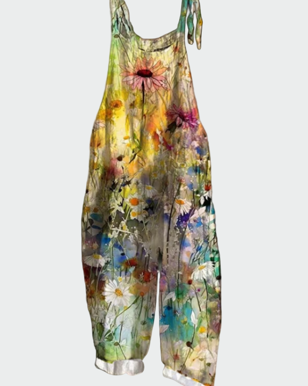 Macacão vintage floral inteiro