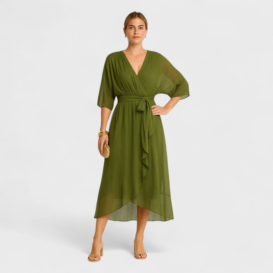 Yalina - Vestido elegante à volta da cintura com cintura ajustável