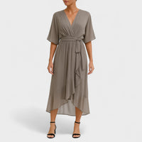 Yalina - Vestido elegante à volta da cintura com cintura ajustável