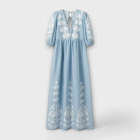 Sílvia - Vestido Estampado de Linho para uma Elegância sem Esforço