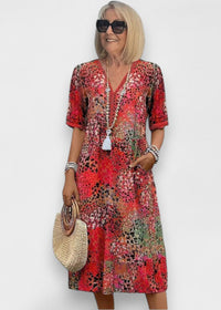 Lia | Vestido Feminino Midi em Tecido Leve