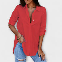 Jessica - Blusa Casual com Decote Pontiagudo