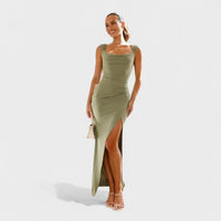 Sarella - Vestido comprido com costas abertas e laço