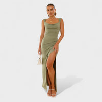 Sarella - Vestido comprido com costas abertas e laço