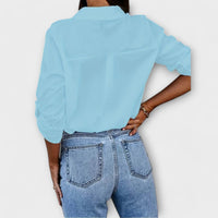 Jessica - Blusa Casual com Decote Pontiagudo
