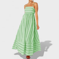 Isabel - Vestido comprido às riscas