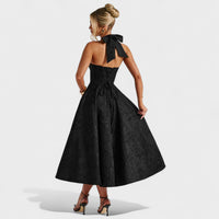 Effie - Vestido midi texturado com decote V