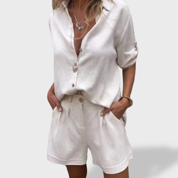 Matilde™｜Conjunto de Linho Leve de Verão