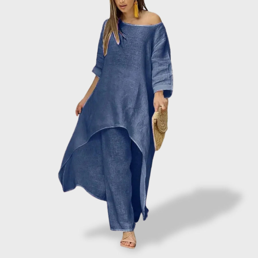 Filipa™ | Conjunto Leve de Linho para as Férias