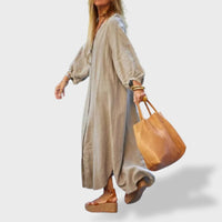 Eva™ ｜Vestido de Verão em Algodão e Linho